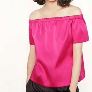MAJE luny satin off the shoulder top nwt